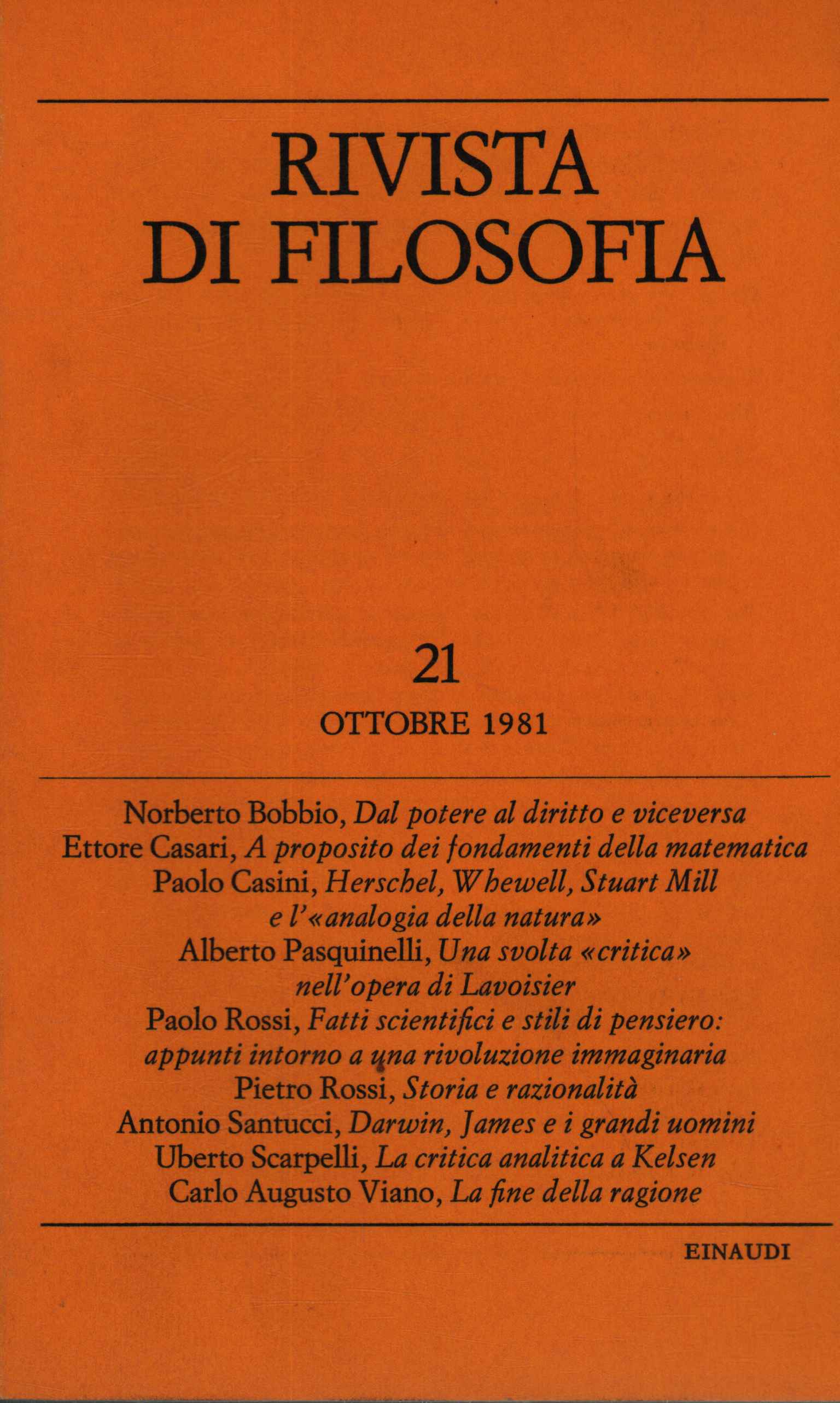 Rivista di filosofia. Ottobre 1981 - F