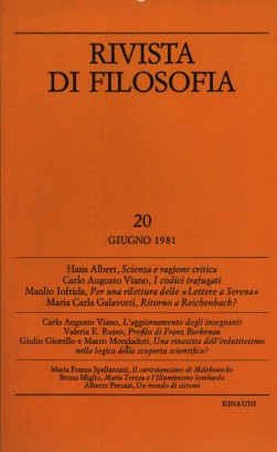 Rivista di filosofia. Ottobre 1981 - Fascicolo II (Volume LXXII n.20)