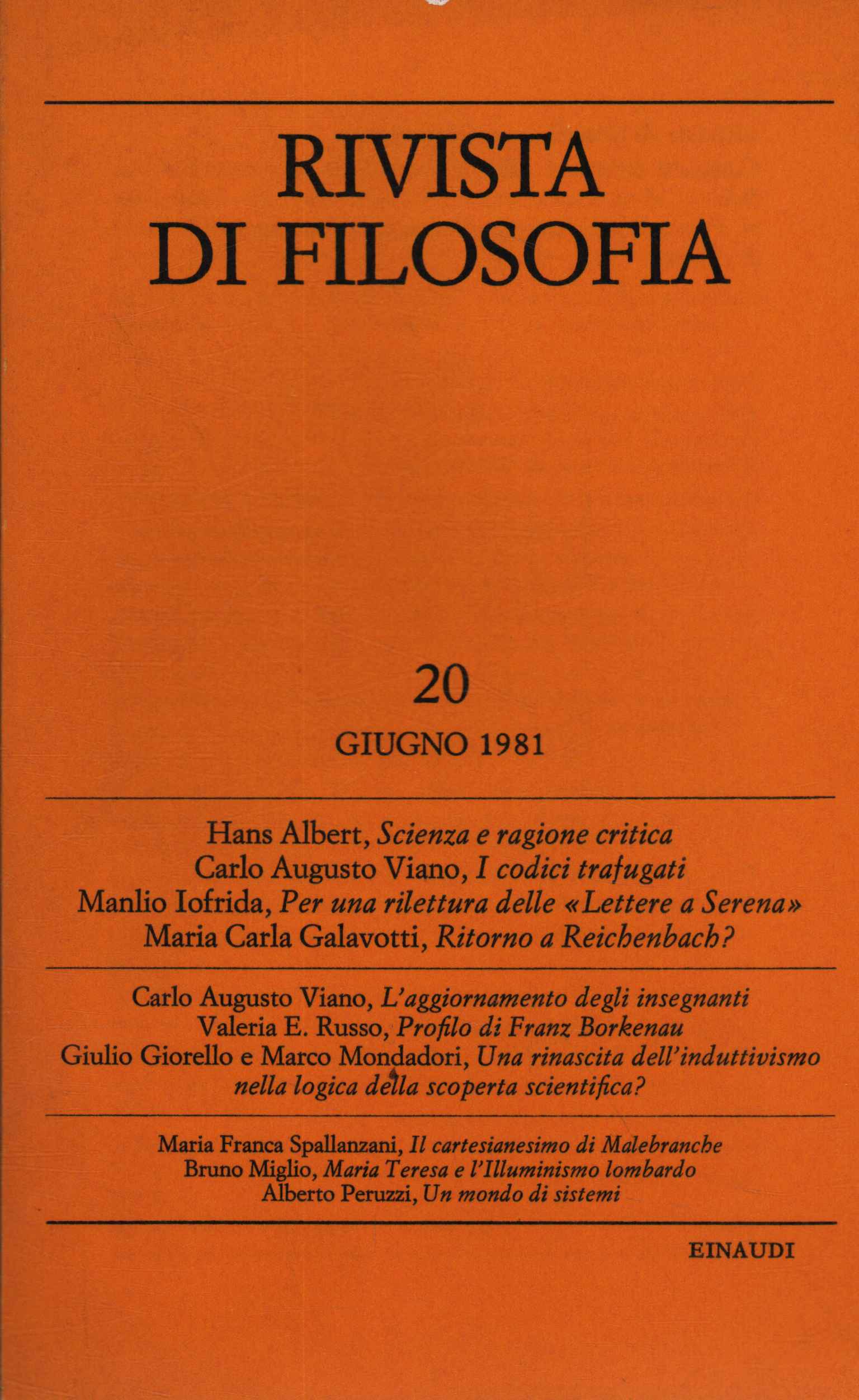 Rivista di filosofia. Ottobre 1981 - F