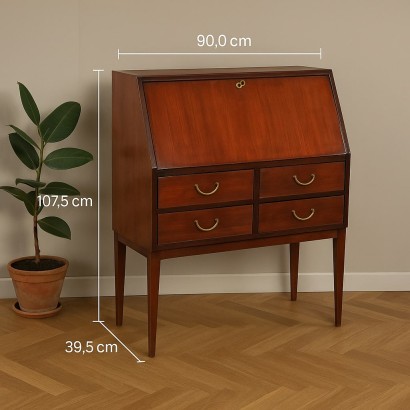 Drop-leaf table with drawers 50s-60s, Drop-leaf table with drawers 50s-60s, Drop-leaf table with drawers 50s-60s