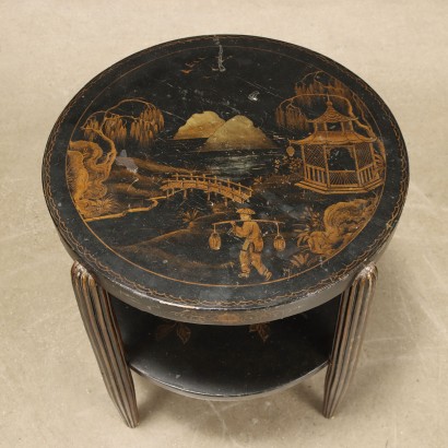 TABLE CHINOISE, Table en bois laqué noir