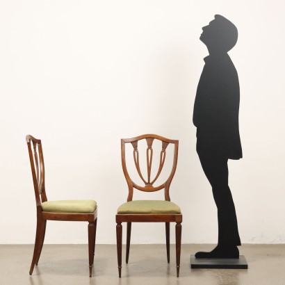 CHAISES, Groupe de cinq chaises en acajou