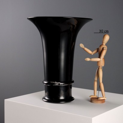Vase en verre noir Seguso Manufacture