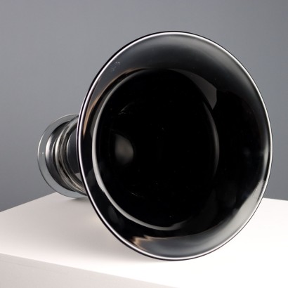 Vase en verre noir Seguso Manufacture