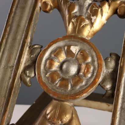 Carved Wooden Lectern with Gilded and Ar