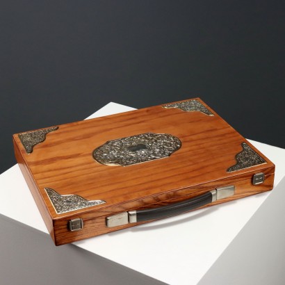 Caja de juego de madera y plata 925