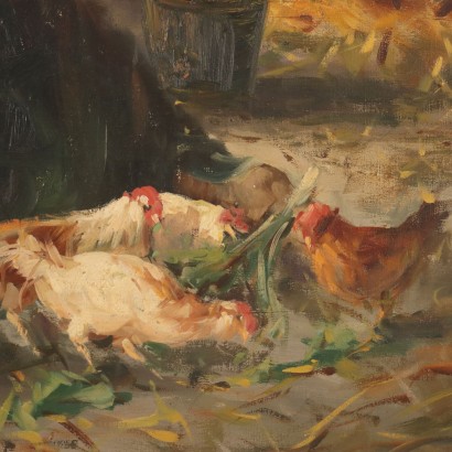 Scène de genre de peinture, passe-temps des petites filles