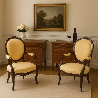 PAREJA DE SILLONES, Pareja de Sillones Estilo Barroco