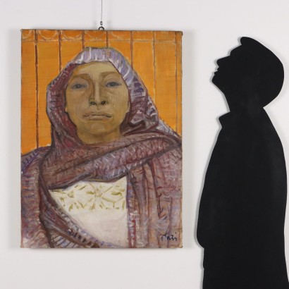 Pintura de ORAZI, El Rebozo. Retrato de una mujer mexicana.