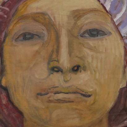 Pintura de ORAZI, El Rebozo. Retrato de una mujer mexicana.