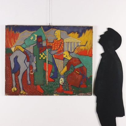 Dipinto di ORAZI,Scena con figure