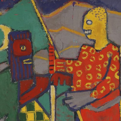 Dipinto di ORAZI,Scena con figure