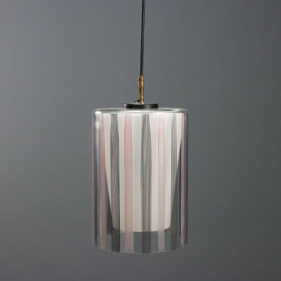 Lampada Anni '70 in vetro ros