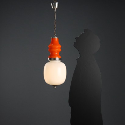 60's white and gold lamp