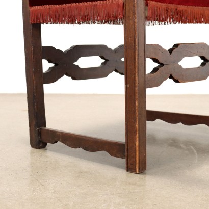 Trono e tre sedute,Seggiolone Neorinascimento con tre Sedie