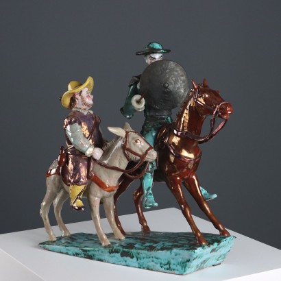 Don Quijote und Sancho Panza aus Terrakotta des XX Jhs