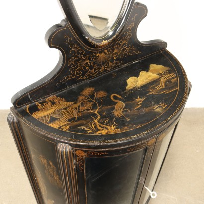 Display cabinet with mirror,Chinois style display cabinet with mirror