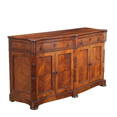 Antique Cupboard Umbertino Mahogany Drawers XIX Century