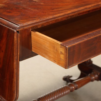 WRITING DESK with hinges, Regency writing desk in mahogany