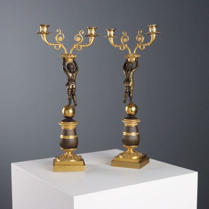 Paire de candélabres de style Napoléon%,Paire de candélabres de style Napoléon%,Paire de candélabres de style Napoléon%