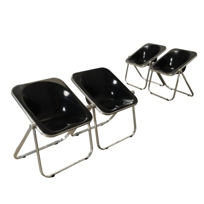 Castelli Plona Chairs Design Giancarlo Piretti Plastic Aluminium 1970s
