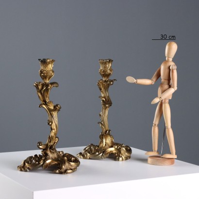 Pair of Rococo Style Candlesticks i