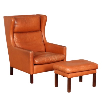 1960er Sessel mit Fußhocker