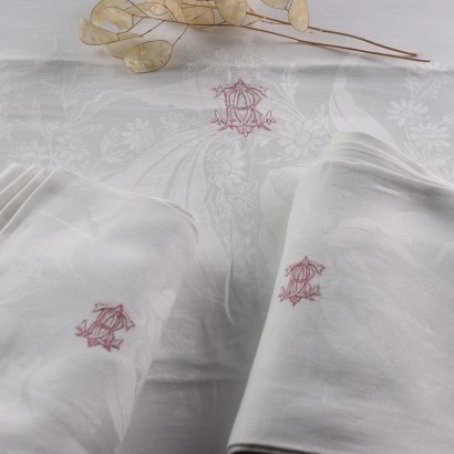 Mantel de lino de Flandes con diez servilletas