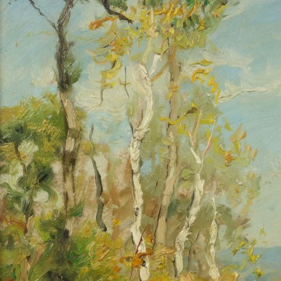 Gemälde von Luigi Comolli, Blick auf die bewaldete Landschaft, Luigi Comolli, Luigi Comolli, Luigi Comolli