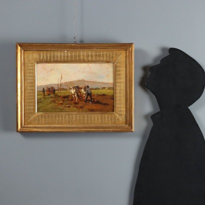 Painting by Carlo Domenici,Working in the Countryside,Carlo Domenici,Carlo Domenici,Carlo Domenici