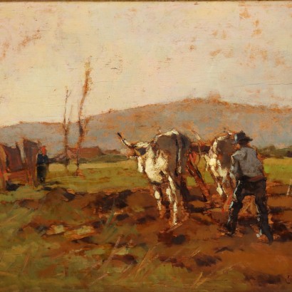 Painting by Carlo Domenici,Working in the Countryside,Carlo Domenici,Carlo Domenici,Carlo Domenici