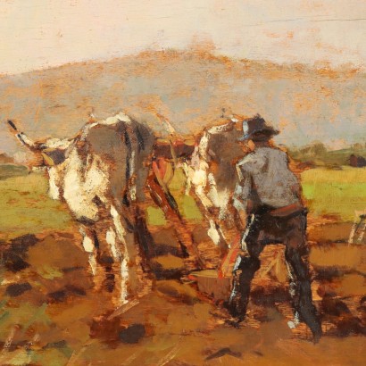 Painting by Carlo Domenici,Working in the Countryside,Carlo Domenici,Carlo Domenici,Carlo Domenici