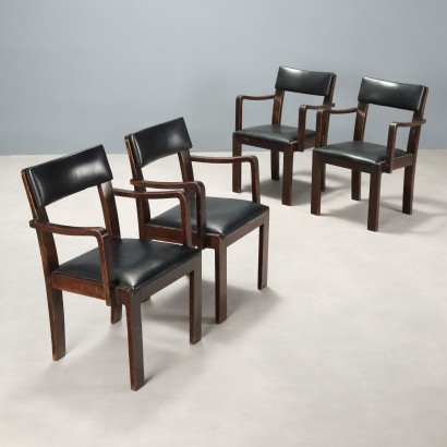 Chaises avec accoudoirs années 40-50