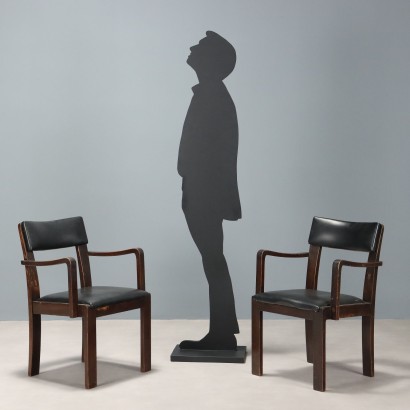 Set di Sedie anni '60,Sedie con braccioli anni '40