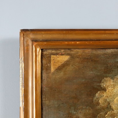 Gemälde Landschaft mit Figuren und Herde