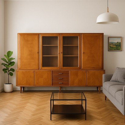 Sideboard, Wohnzimmermöbel mit Vitrine aus den 00er Jahren
