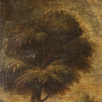 Landscape Painting with Shepherd and Sheep