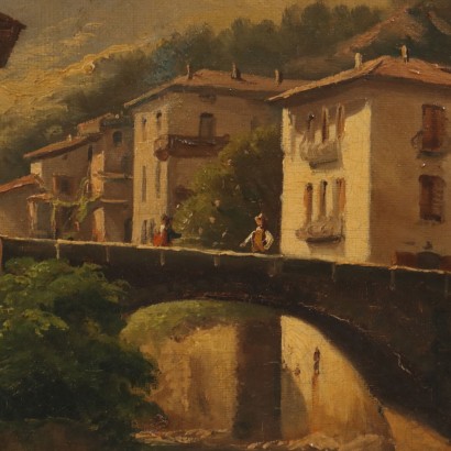 Gemälde Landschaft des Brembana-Tals, San Giovanni Bianco im Brembana-Tal