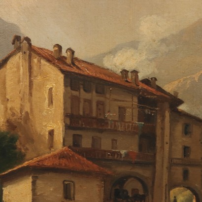 Gemälde Landschaft des Brembana-Tals, San Giovanni Bianco im Brembana-Tal