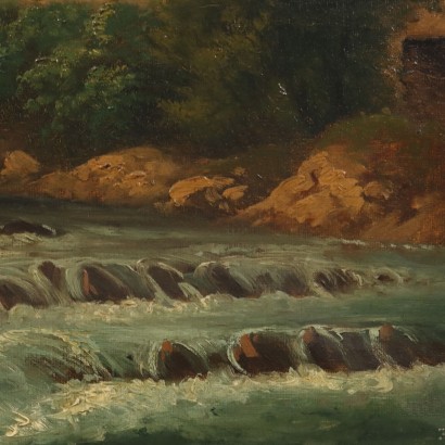 Gemälde Landschaft des Brembana-Tals, San Giovanni Bianco im Brembana-Tal
