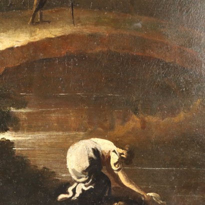 Painting River Landscape with Figures