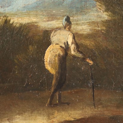 Painting River Landscape with Figures