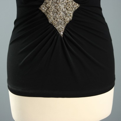Roberto Cavalli Top mit Perlen und Strass