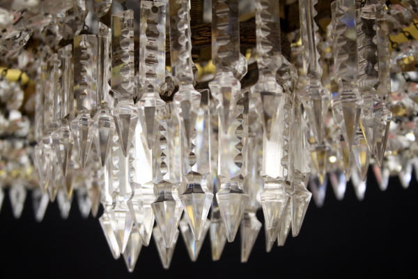 Plafoniera Ottone Antica : Plafoniera ovale ottone vetri molati illuminazione bottega del