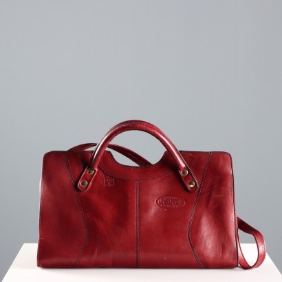 Sac vintage en cuir rouge