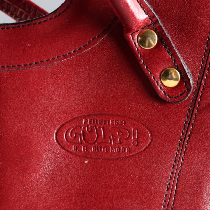 Sac vintage en cuir rouge