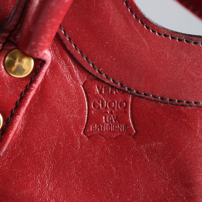 Sac vintage en cuir rouge