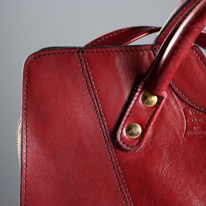 Sac vintage en cuir rouge