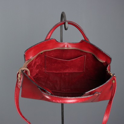 Sac vintage en cuir rouge