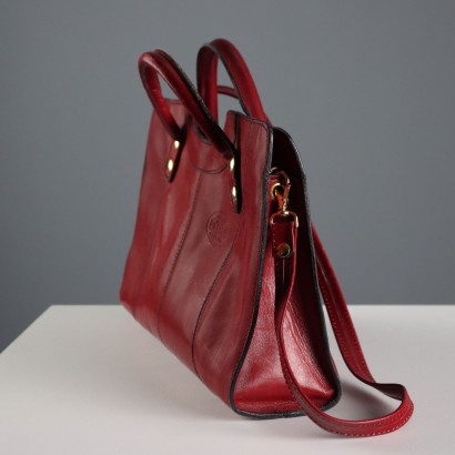 Sac vintage en cuir rouge